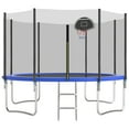 thumbnail image 1 of OVATOYS 1200LBS 12FT Trampoline for Adults and Kids,Trampoline with Enclosure,Basketball Hoop, Recreational Trampoline with Ladder, Heavy Duty Trampoline Capacity for 5-6 Kids, 1 of 7
