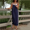 thumbnail image 1 of OVBMPZD Blue Jumpsuits for Women Plus Size Wide Leg Strap Flowy Baggy Vacation High Waist Jumpsuits Women Romper XXL, 1 of 5