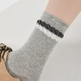 thumbnail image 1 of OVBMPZD Crew Womens Socks Size 7-9 Cotton Ruffle Gray Footies Fall Socks Cute Socks for Women, 1 of 4