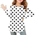 thumbnail image 1 of OVBMPZD Fall Shirts for Girls Kids Lightweight Black Tunic Side Split Soft Crewneck Polka Dot Blouses Tops for Girls Size 3 Years, 1 of 6