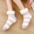 thumbnail image 1 of OVBMPZD Fuzzy Socks for Girls 10-12 Years Fluffy Thermal Pink Ankle Fall Striped Winter Socks Ankle Support Socks, 1 of 7