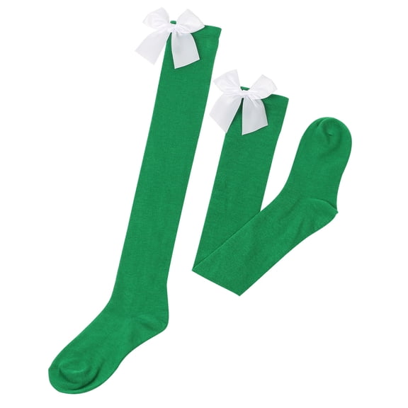 OVBMPZD Green Socks Women Thigh High Bow Durable Soft Fall Socks Running Socks Womens