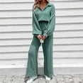 thumbnail image 1 of OVBMPZD Jumpsuits for Women Long Sleeve Dressy Wide Leg Green Fall Fashion High Waist Jumpsuits Rompers for Women L, 1 of 3