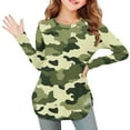 thumbnail image 1 of OVBMPZD Long Sleeve Shirts for Girls Camo Lightweight Green Tunic Pullover Side Split Crewneck Blouses Girls Blouse Size 9 Years, 1 of 6