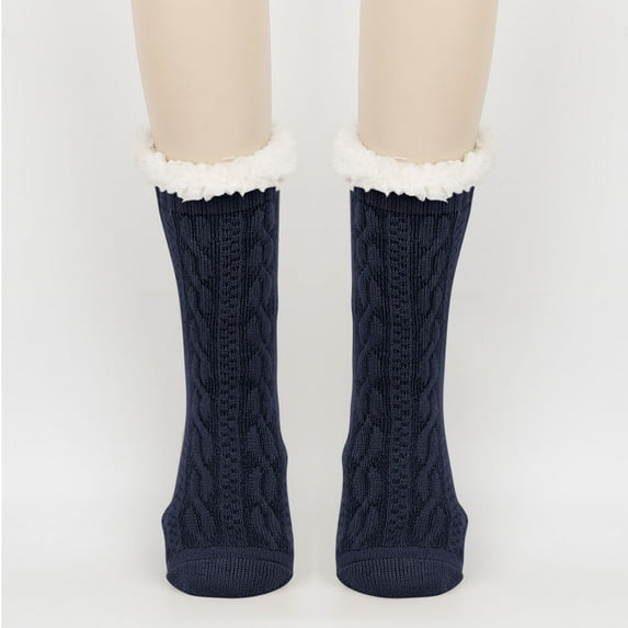 OVBMPZD Navy Socks for Girls 10-12 Years Wool Thermal Fuzzy Crew Winter Fall Socks Cute Socks for Women