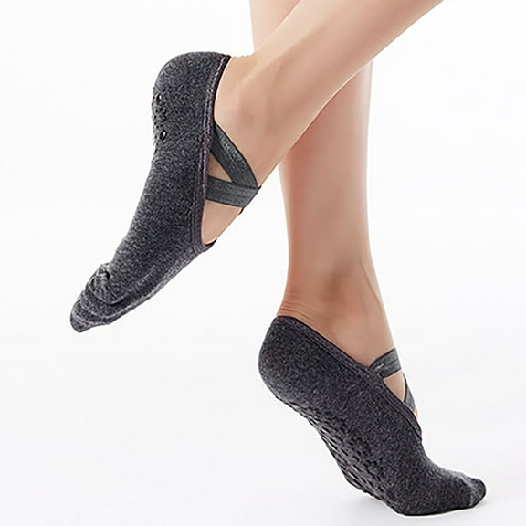 OVBMPZD Socks Women Cotton Grippy Pilates Gray Barre Yoga Non-Slip No-Show Socks Socks for Swollen Ankles