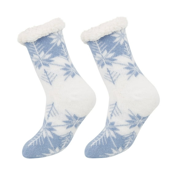 OVBMPZD Thermal Socks Womens Size 9-11 Blue Fuzzy Wool Winter Fall Crew Socks Socks for Swollen Ankles