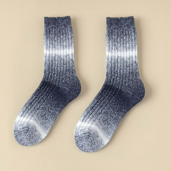 OVBMPZD Thermal Women Socks Size 7-9 Blue Fuzzy Cotton Crew Winter Fall Socks Fun Socks for Women