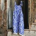 thumbnail image 1 of OVBMPZD Wide Leg Jumpsuits for Women Plus Size Blue Strap Floral Baggy Pockets Fall Jumpsuits Women's Rompers L, 1 of 5
