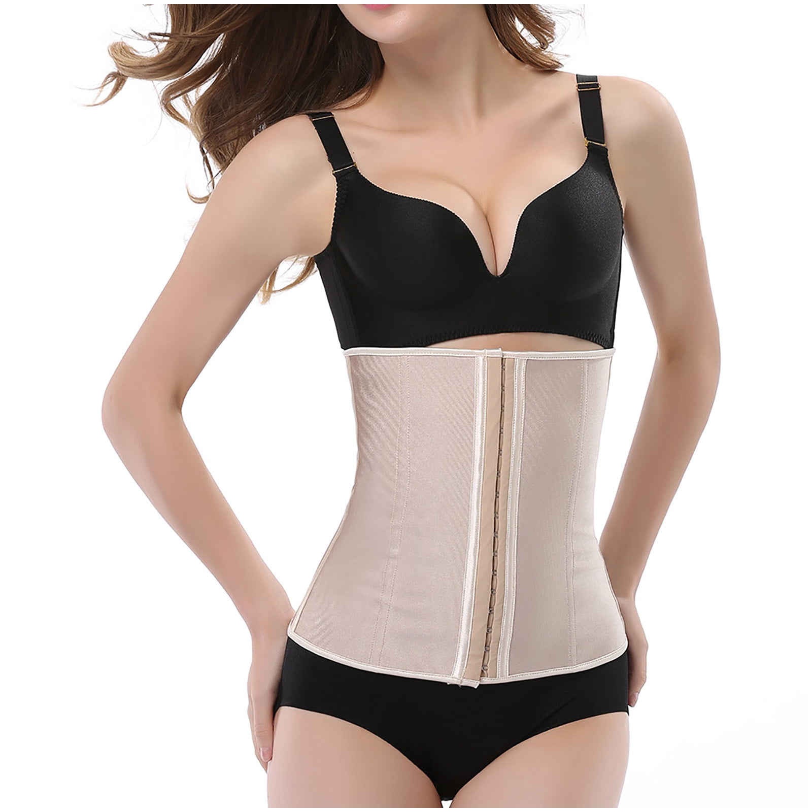 Lopeceal Women's Court Corset Short Waist Clip Steel Frame Body Shaping