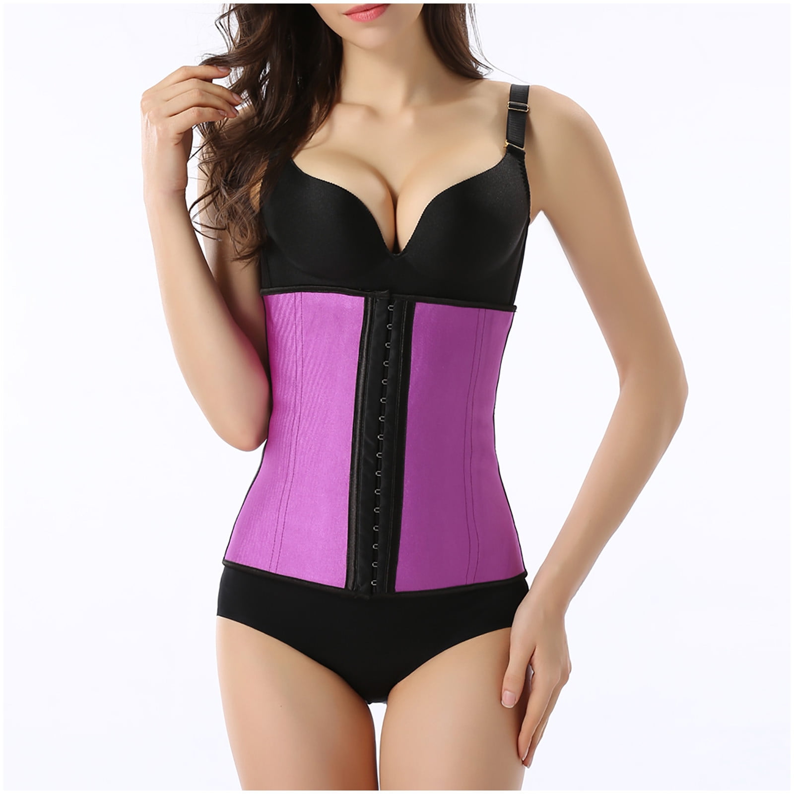Lopeceal Women's Court Corset Short Waist Clip Steel Frame Body Shaping