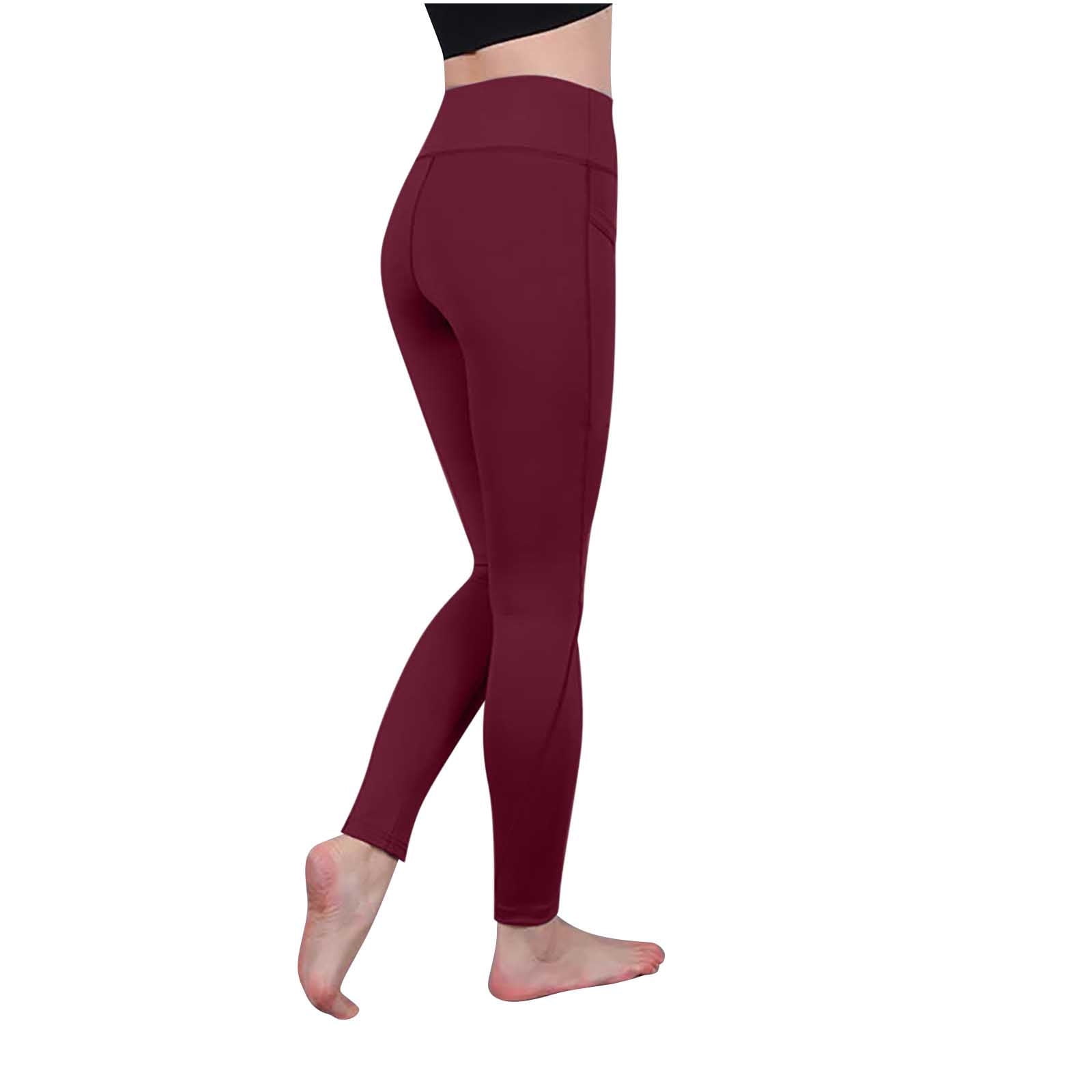 OVBMPZD Women's Leggings High Waist Solid Yoga Trousers Butt Lifting