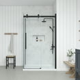 thumbnail image 1 of OVE Decors Bel Soft-Close Matte Black 3-Piece 48" Base/Door Rectangular Corner Shower Kit, 1 of 25