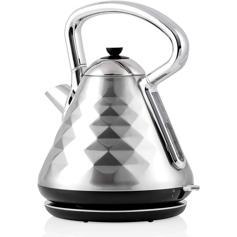 OVENTE 1.7 L Electric Hot Water Kettle, Boil Dry Protection, Auto Shutoff,  Silver KS755BR 