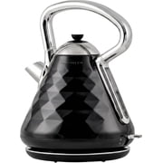 OVENTE 1.7L Retro Stainless Steel Electric Tea Kettle, Black KS755B | 1500W Fast Heating Hot Water Boiler w/ LED Indicator Light, Auto Shut-Off & Boil-Dry Protection, Cool-Touch Handle, BPA-Free