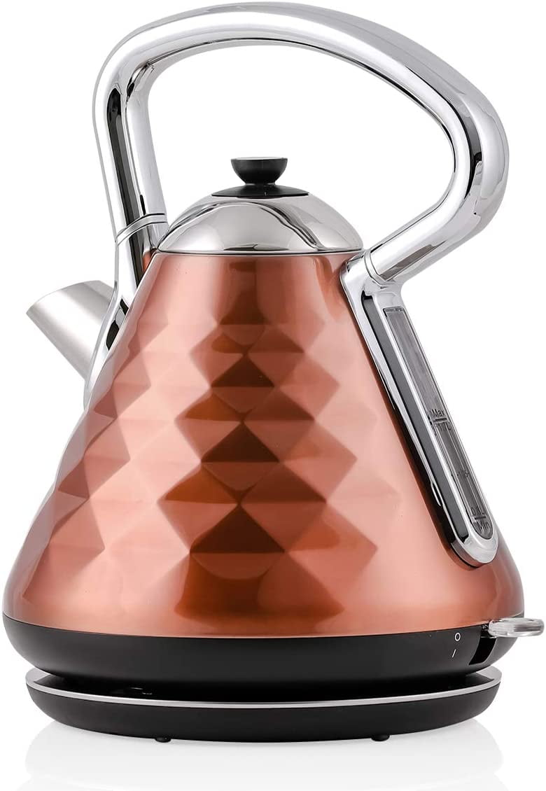 CHEFMAN Electric Kettle - 1.2L 1500W Hot Water Tea Pot with Tea Infuser,  BPA Free, Auto Shut Off, Boil-Dry Protection, Removable Lid, LED Light