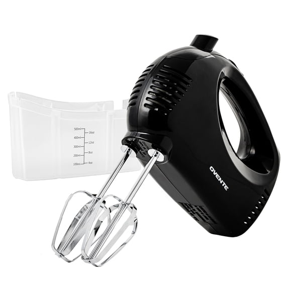 OVENTE 1.8 lb Portable 5 Speed Mixing Electric Hand Mixer, Perfect for Baking, New- Black HM151B