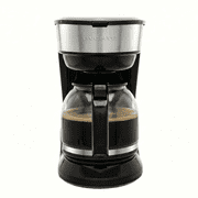 OVENTE 12-Cup Drip Coffee Maker with Easy On/Off Switch, Black CM412B | Anti-Drip System, Heat-Resistant Borosilicate Glass Carafe, Reusable Filter, Water Level Indicator, Ideal for Home or Office