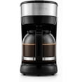 thumbnail image 1 of OVENTE 12-Cup Drip Coffee Maker, Auto Keep Warm Function, Anti-Drip system with Reusable Filter and Borosilicate Glass Carafe, One-touch Operation, Black CM412B, 1 of 7
