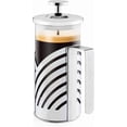 thumbnail image 1 of OVENTE French Press Coffee Maker 12 Ounce with Heat Resistant Borosilicate Glass, Stainless Steel Design and 4-Level Filter System, Portable Cold Brewer Pot for Travel, Camping or Gift, Silver FSD12P, 1 of 9