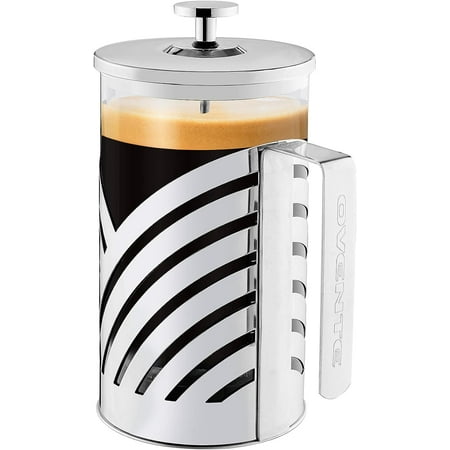 OVENTE 27 Ounce French Press Coffee & Tea Maker, Portable Pitcher w/Scoop, New- Silver FSD27P
