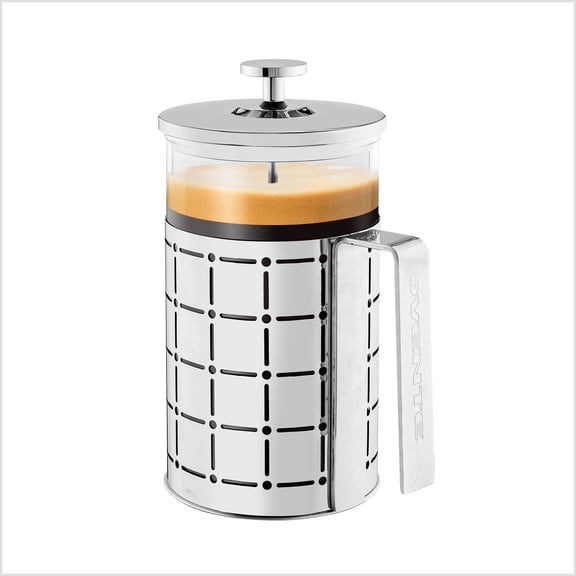 OVENTE French Press Coffee Maker 27 Ounce with Heat Resistant Borosilicate Glass, Stainless Steel Design and 4-Level Filter System, Portable Cold Brewer Pot for Travel, Camping or Gift, Silver FSS27P