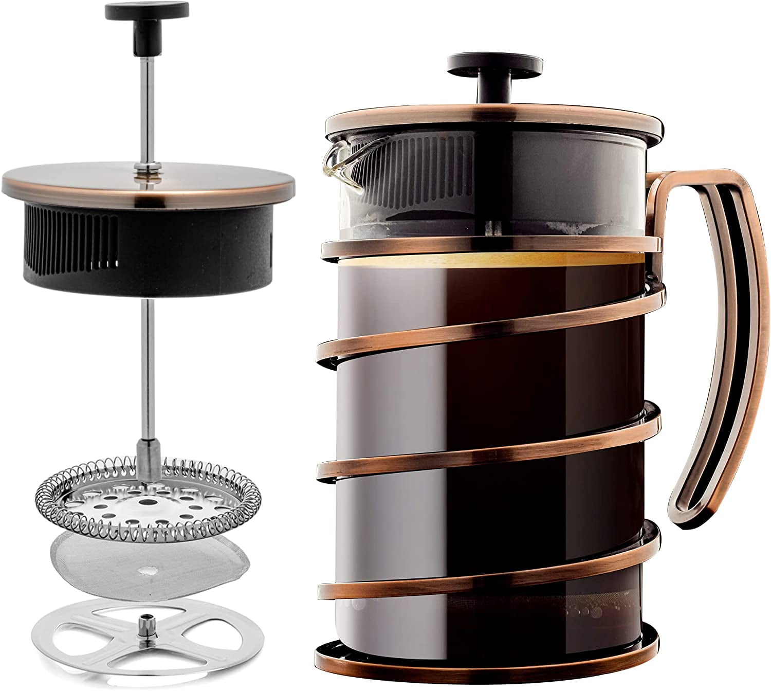 https://i5.walmartimages.com/seo/OVENTE-27-ounce-Glass-French-Press-Coffee-Maker-Filter-Plunger-Hot-or-Cold-Brew-Copper-FSW27C_1a1f9528-647b-482c-8a04-a098ab2ee226.554d2de77cb8391980a4daf100ca0a99.jpeg