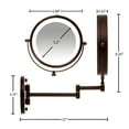 thumbnail image 1 of OVENTE 6.8" Lighted Wall Mount Makeup Mirror - Double Sided LED, 1X & 10X Magnification, Antique Bronze Finish MFW70ABZ1X10X, 1 of 9