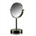 thumbnail image 1 of OVENTE 6" Desk Makeup Mirror with Stand, 1X & 7X Magnifier, Adjustable Double Sided Round Tabletop Mirror, Nickel Brushed MNLT60BR1X7X, 1 of 9