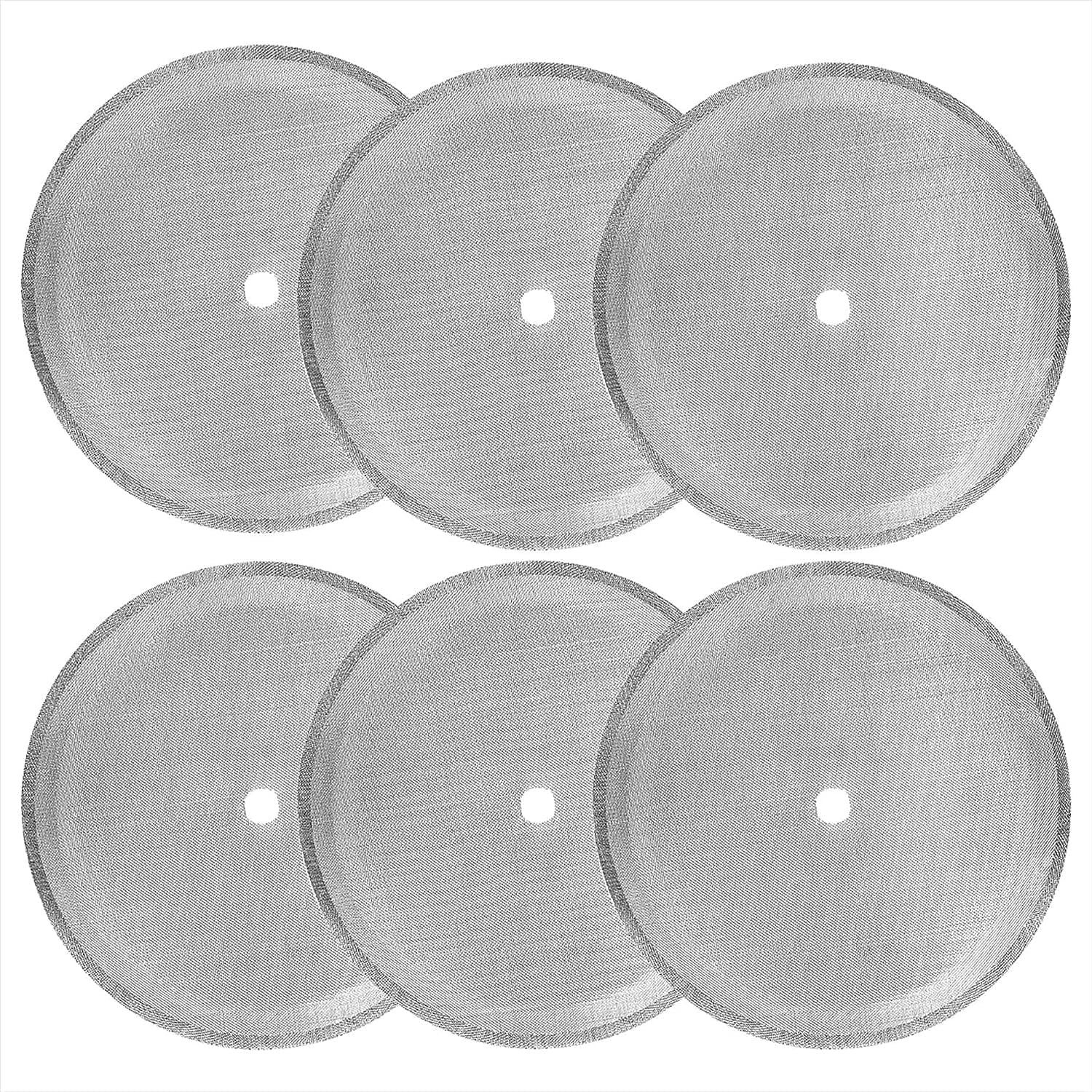 OVENTE 6 Pack Universal French Press Replacement Filter Set, ACPF7027S | Reusable and Easy to Install Stainless Steel Mesh Screen for 27 oz / 800 ml / 6 Cup Coffee Tea Makers