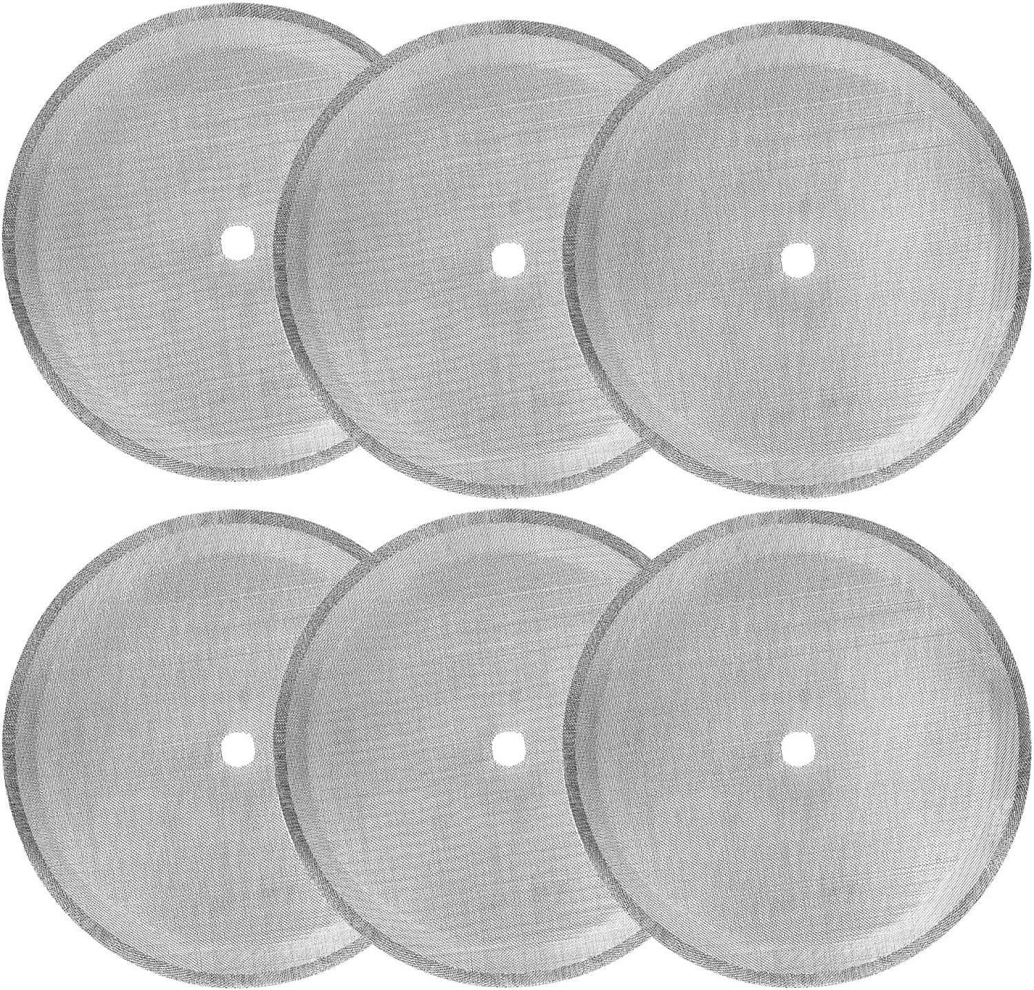 6-Pack French Press Replacement Filters - Stainless Steel Mesh Screens For Coffee & Tea Makers, 4 Inch Diameter