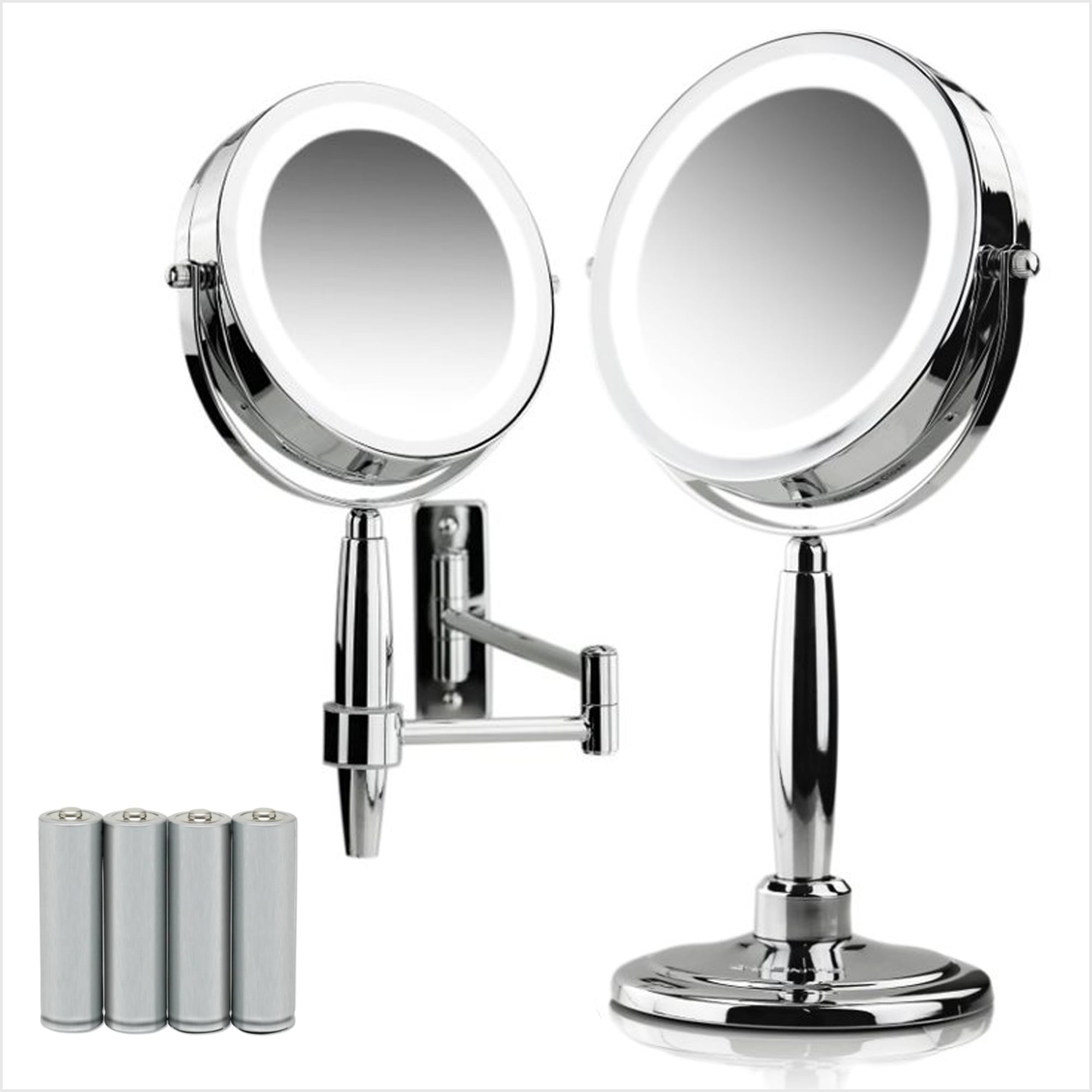 OVENTE 7 Hand Mirror 1X 8X Magnifier Tabletop Wall Mount