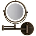 thumbnail image 1 of OVENTE 7" Lighted Makeup Mirror - Adjustable Double Sided Round LED, Wall Mount Magnifying, Antique Bronze MFW70ABZ1X7X, 1 of 7