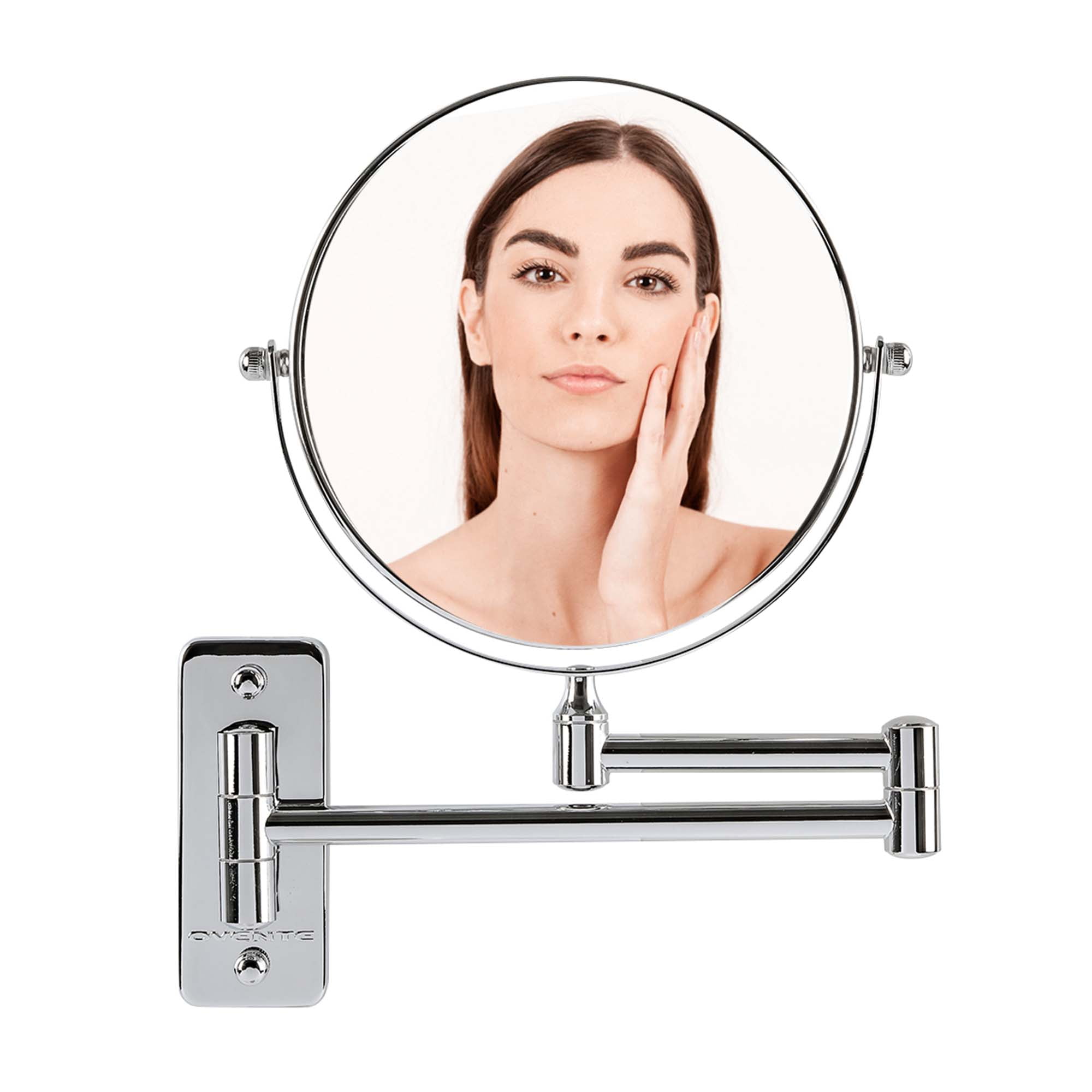 Polished Chrome Dual-Sided 7X Magnifying Wall Mirror
