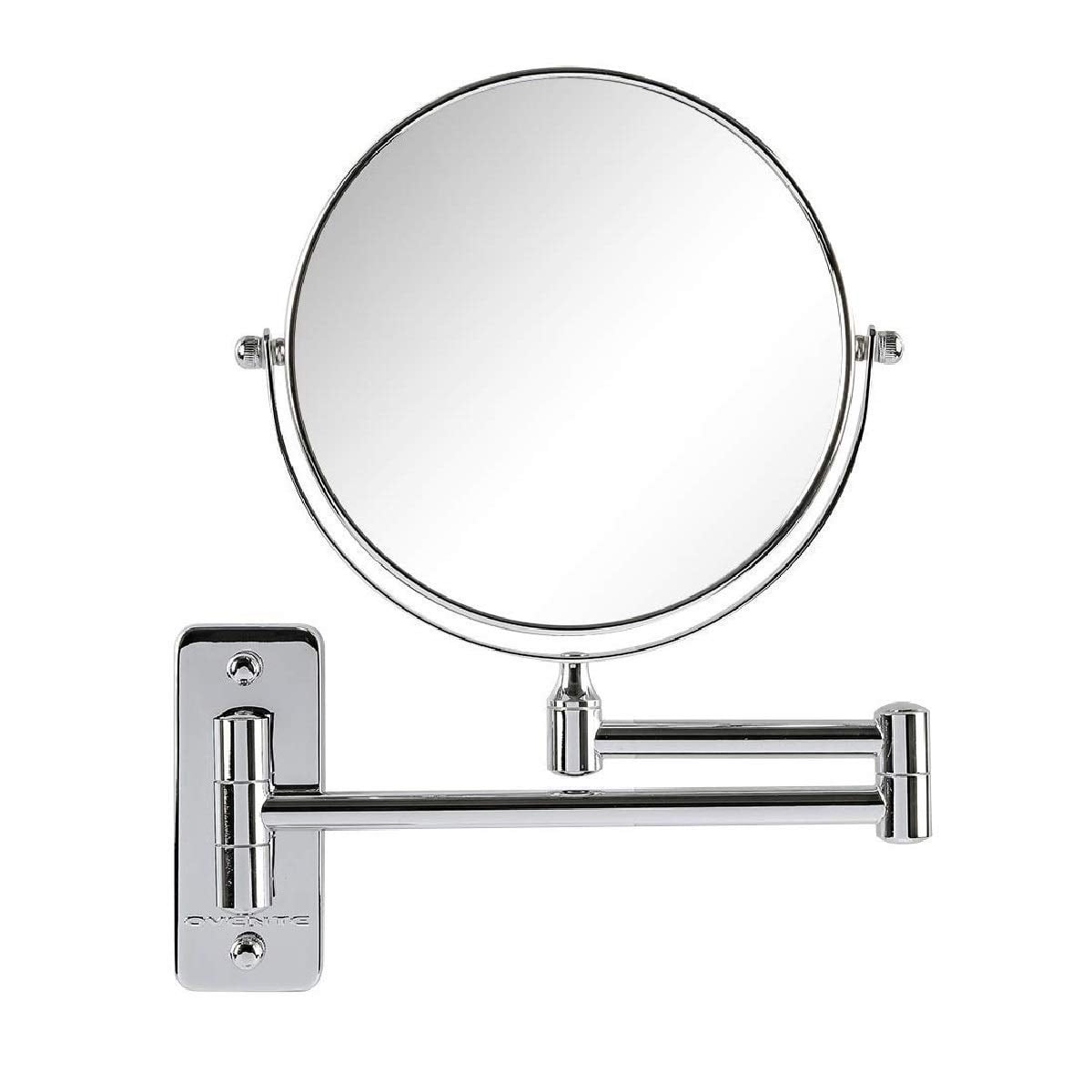 Polished Chrome Dual-Sided 7X Magnifying Wall Mirror