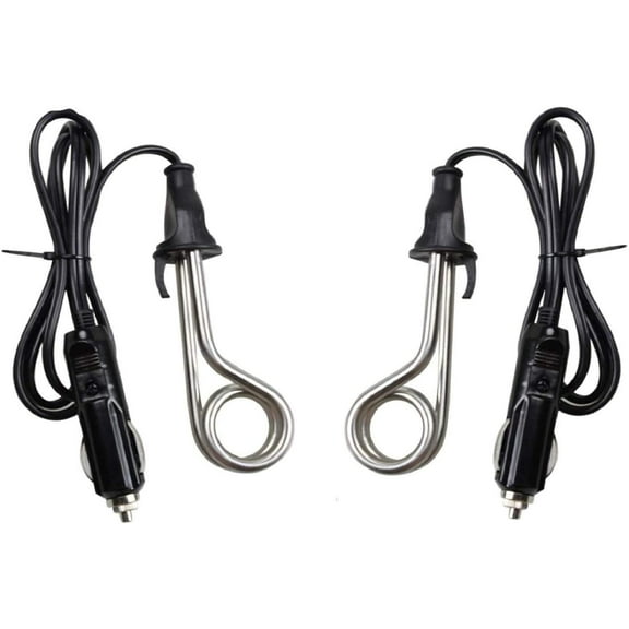 OVENTE Car Electric Immersion Heater, Portable  Submersible Warmer, Black Pack of 2 CH1122