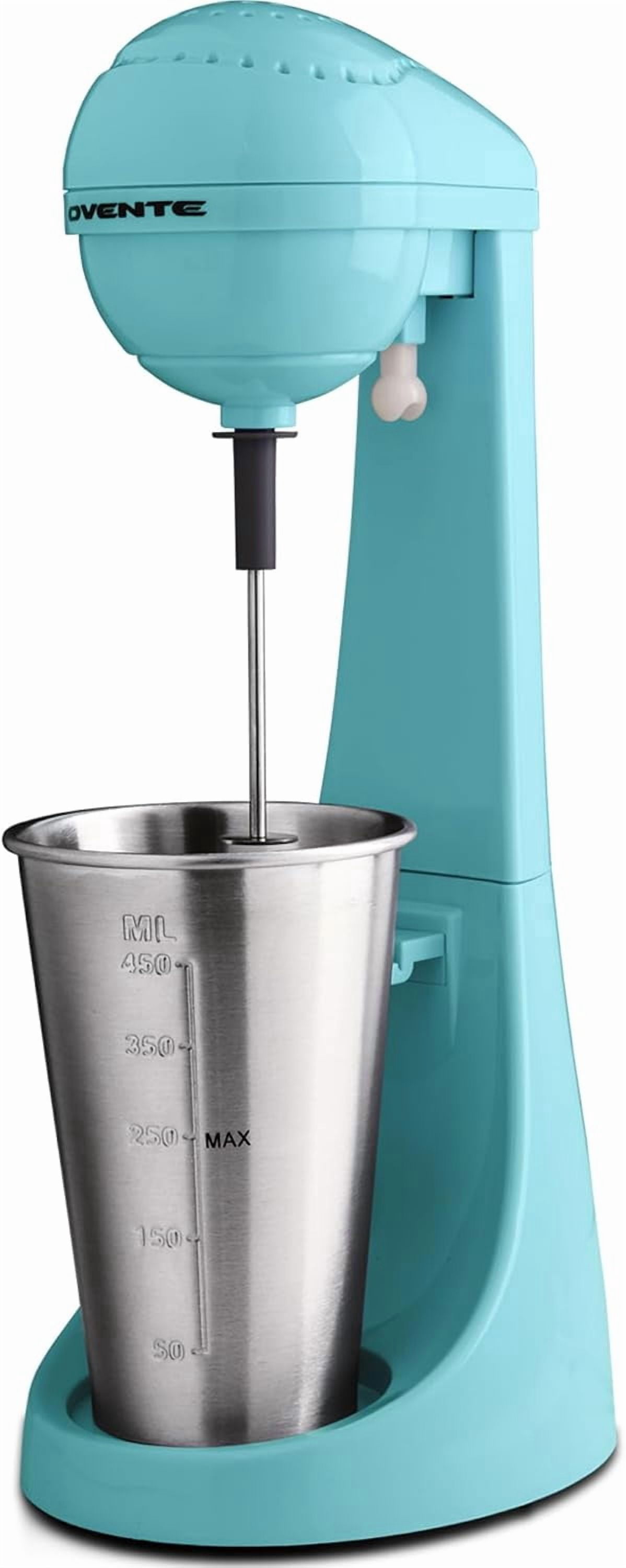 OVENTE Classic Milkshake Maker Machine 2 Speed with 15.2 Oz Stainless Steel Mixing Cup, Compact & Easy Clean Drink Mixer Blender