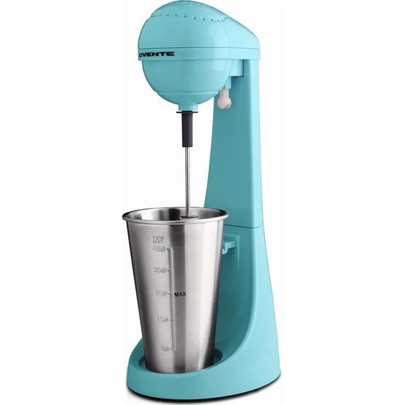 OVENTE Classic Milkshake Maker Machine 2 Speed with 15.2 Oz Stainless Steel Mixing Cup, Compact & Easy Clean Drink Mixer Blender