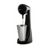 OVENTE Classic Milkshake Maker Machine, 15.2 oz, 100W, Black MS2070B | With 2 Speed Settings, Stainless Steel Mixing Cup & Rod, Electric Drink Mixer Ideal for Malted Milk, Protein Shakes & More