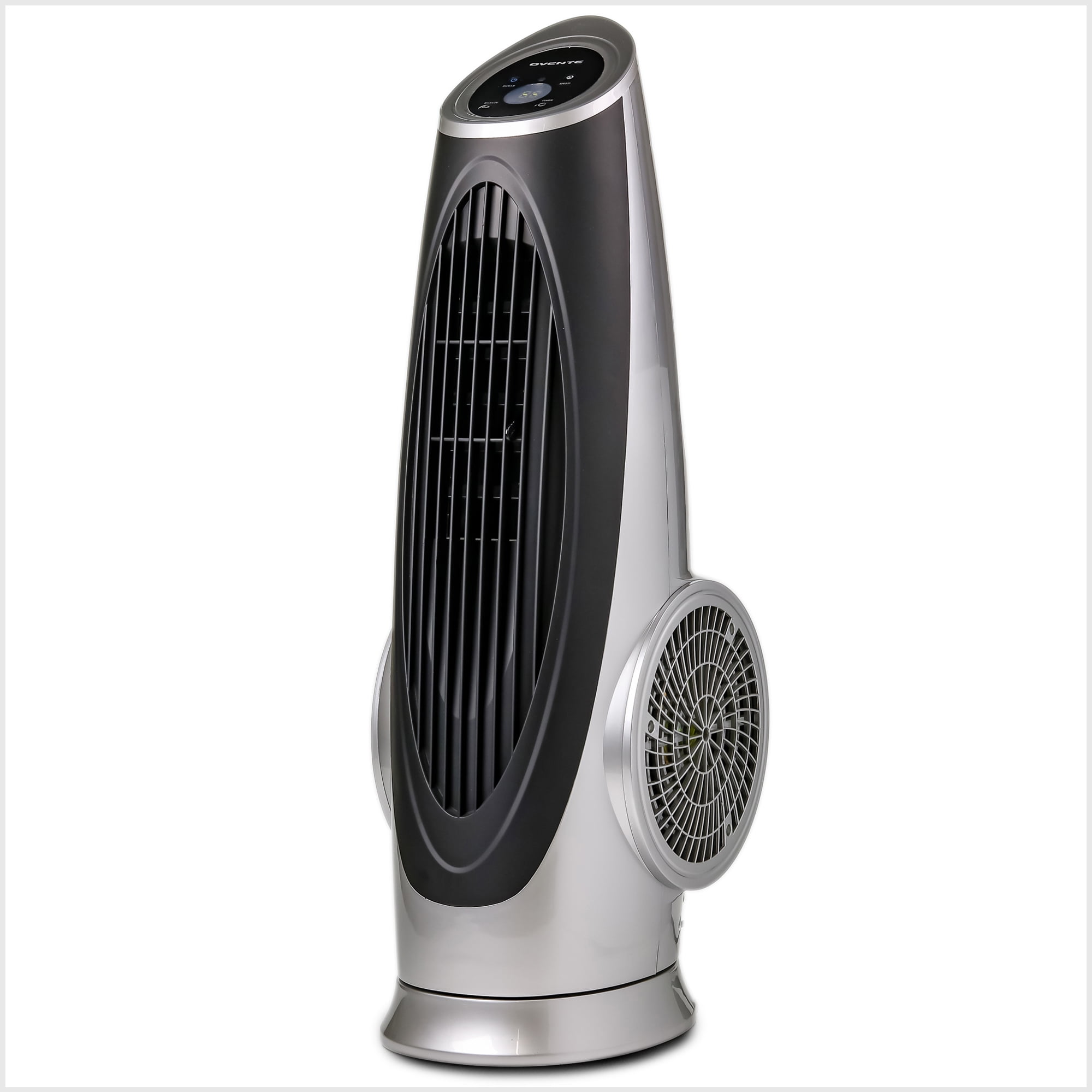OVENTE Cool Breeze Electric Oscillating Tower Fan, Digital Panel 3 Speed Control, Silver TF88S Sansujyuku sansujyuku.com