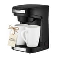 thumbnail image 1 of OVENTE Dual Drip Coffee Maker with Easy On/Off Switch, Black CMDD2MB | Compact Brewer Machine for Ground Beans, Auto Shut-Off, Includes Two White Glass Mugs, Removable and Reusable Filter Basket, 1 of 9