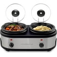 thumbnail image 1 of OVENTE Dual Buffet Station Slow Cooker & Serving Station - SLO215BR, 1 of 5