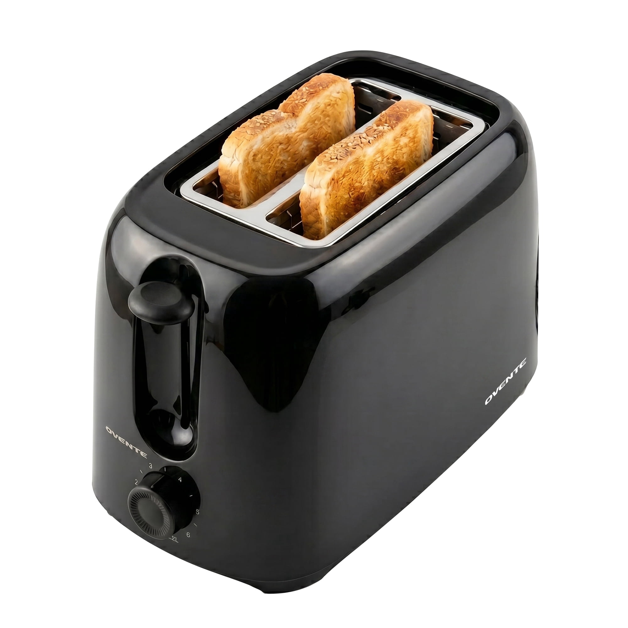 Local Toasting Machine OVENTE Electric 2 Slice Toaster Machine 6-Shade Setting, Black TP2210B ...
