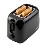 OVENTE Electric 2 Slice Toaster Machine 6-Shade Setting, Black TP2210B | Compact Design and Removable Crumb Tray, 700W Power Perfect for Toasting Bread, Thin Bagels and Waffles