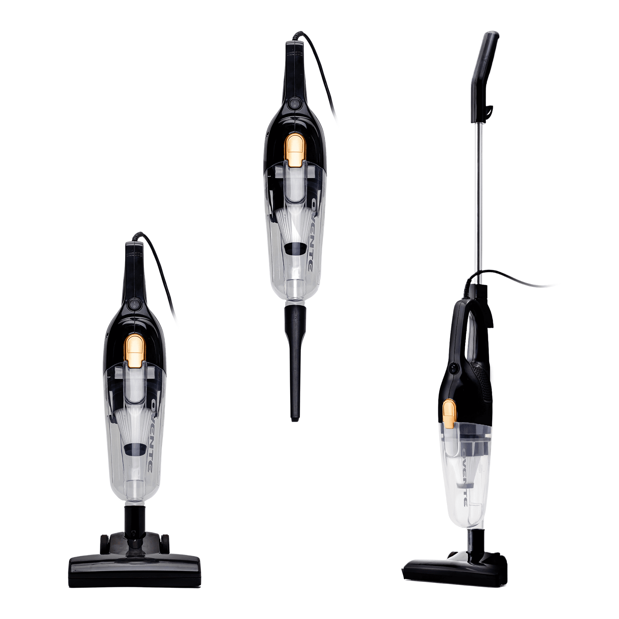 OVENTE 2-in-1 Corded Stick Vacuum Cleaner, 400W Motor, Black ST102BGD | Convertible to Handheld, Lightweight, Powerful Suction and Washable HEPA Filter for Home, Car, Pet Hair, Carpet or Hard Floor