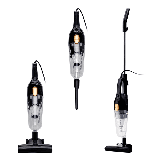 OVENTE 2-in-1 Corded Stick Vacuum Cleaner, 400W Motor, Black ST102BGD | Convertible to Handheld, Lightweight, Powerful Suction and Washable HEPA Filter for Home, Car, Pet Hair, Carpet or Hard Floor