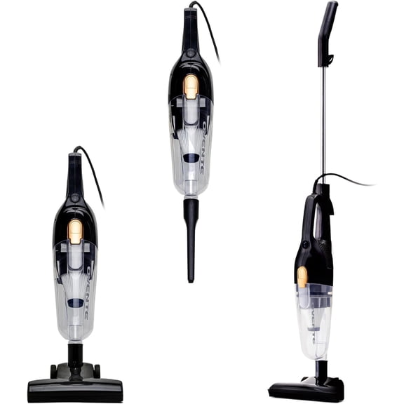 OVENTE 2-in-1 Corded Stick Vacuum Cleaner, Convertible to Handheld, Lightweight with 400W Motor, Powerful Suction and Washable HEPA Filter for Home, Car, Pet Hair, Carpet or Hard Floor, ST102BGD