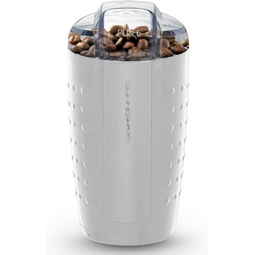 OVENTE Electric Coffee Grinder, Portable & Compact, for Bean Spices Herb and Tea, White CG225W