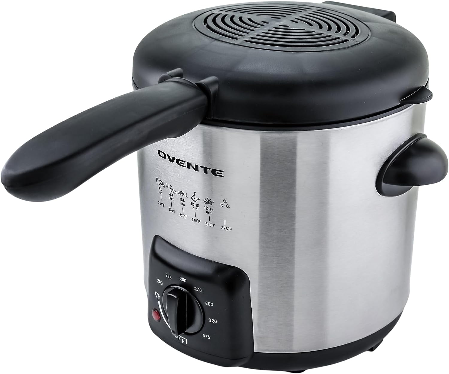 OVENTE Electric Deep Fryer 0.9L, 840W Power with Locking Lid, Cool Touch Handles, Silver FDM1091BR - Thumbnail 5