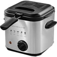 thumbnail image 1 of OVENTE Electric Deep Fryer, 1.5L Capacity, 800W with Adjustable Temperature, Viewing Window Lid, Removable Frying Basket & Cool-Touch Handles, Stainless Steel Countertop Fryer, Silver FDM1501BR, 1 of 9